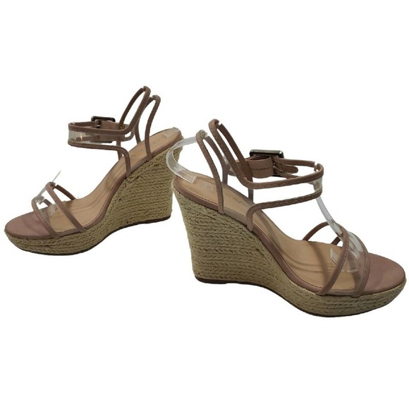 Bella~Vita ~Woman Size 8.5W~ Transparent Man Made Materials Wedge Sandals NEW. - Picture 7 of 15